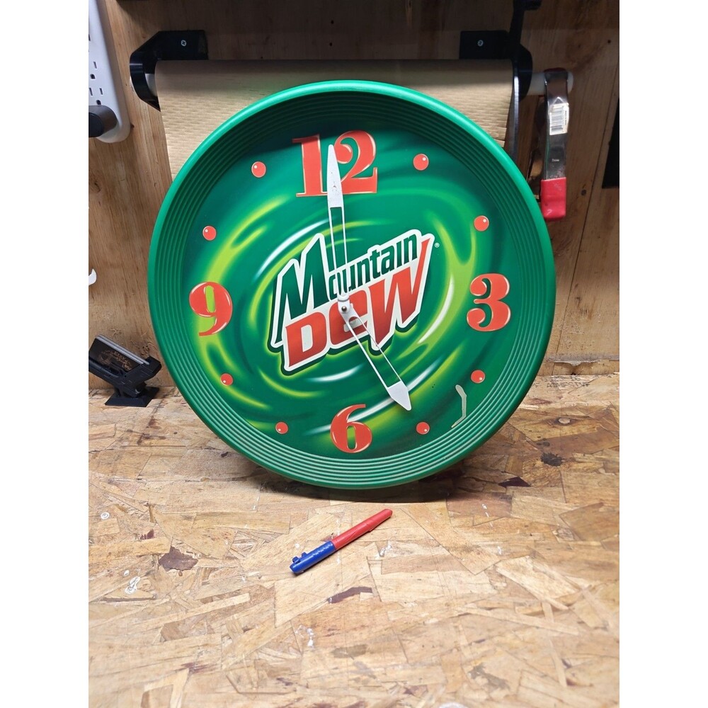 Mountain Dew Vintage Hanging Wall Clock Sign
